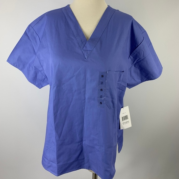 Malibu Doc BLUE Scrub Top NEW WITH TAG Small - Picture 1 of 3